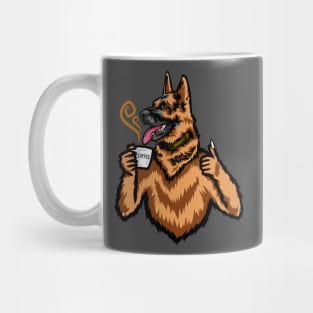 German Shepherd Coffee Design Drawing Portrait Head Funny Mug